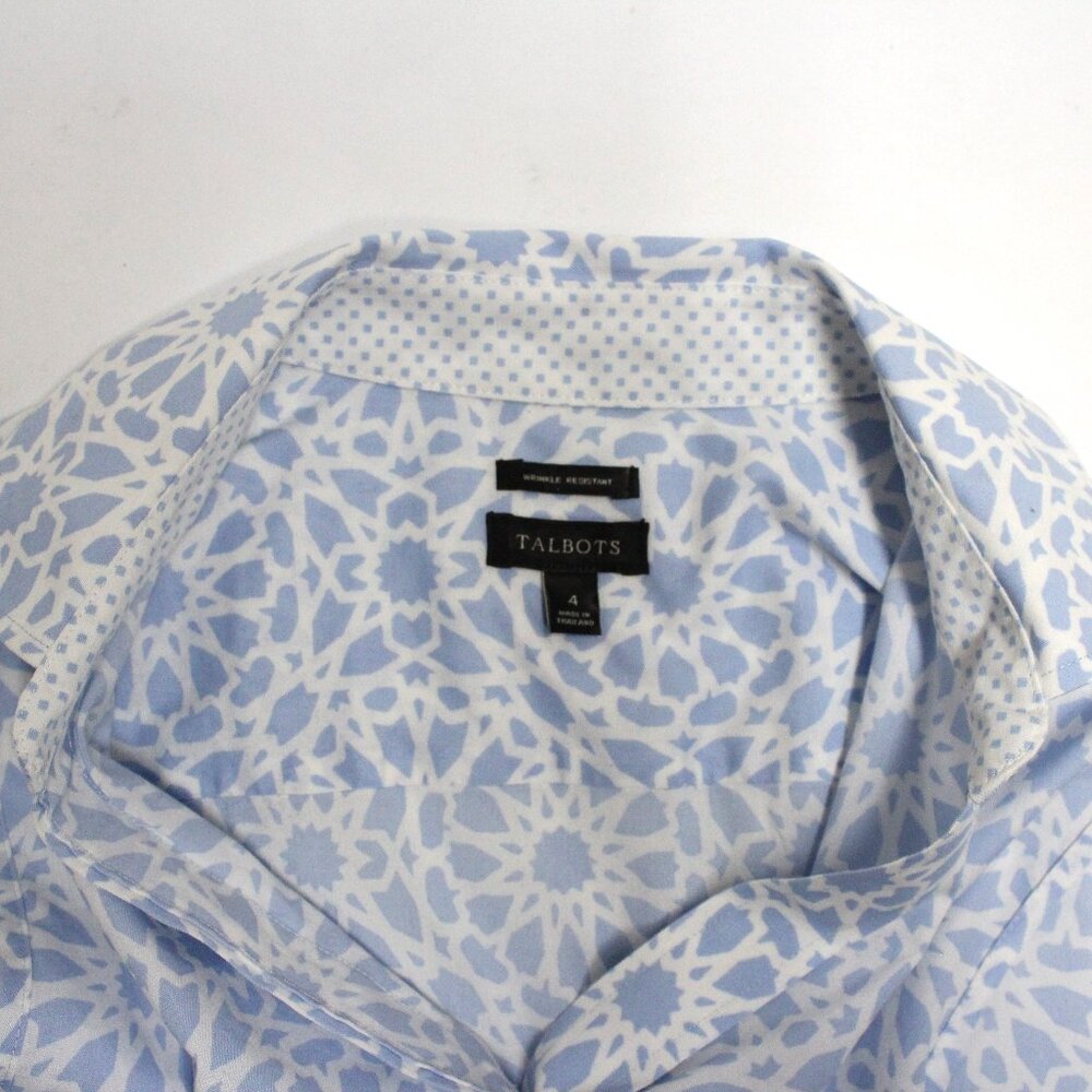 Talbots Size 4 Womens Sleeveless Button Down Blouse Shirt With Collar - Picture 3 of 9